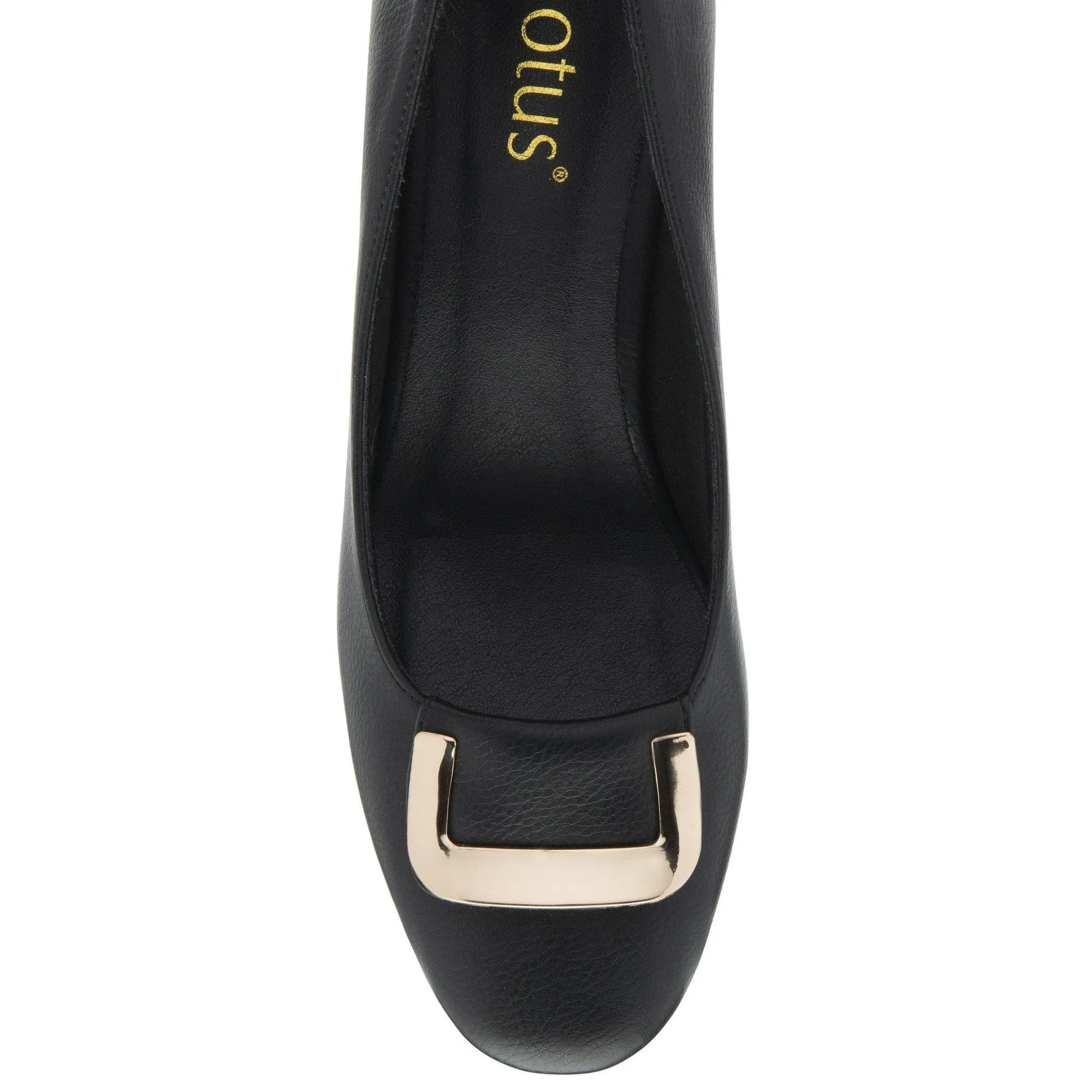 Lotus Aubrey Ladies Black Matt Slip On Heels