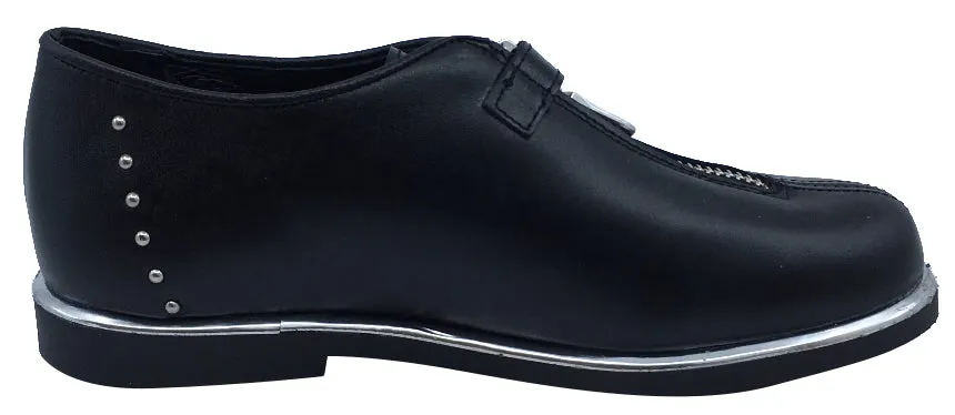 Luccini Girl's Front Zip-Up Slip-On Loafer, Black