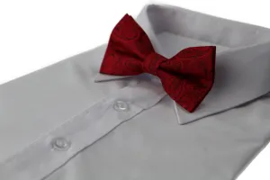 Mens Quality Red Paisley Patterned Bow Tie