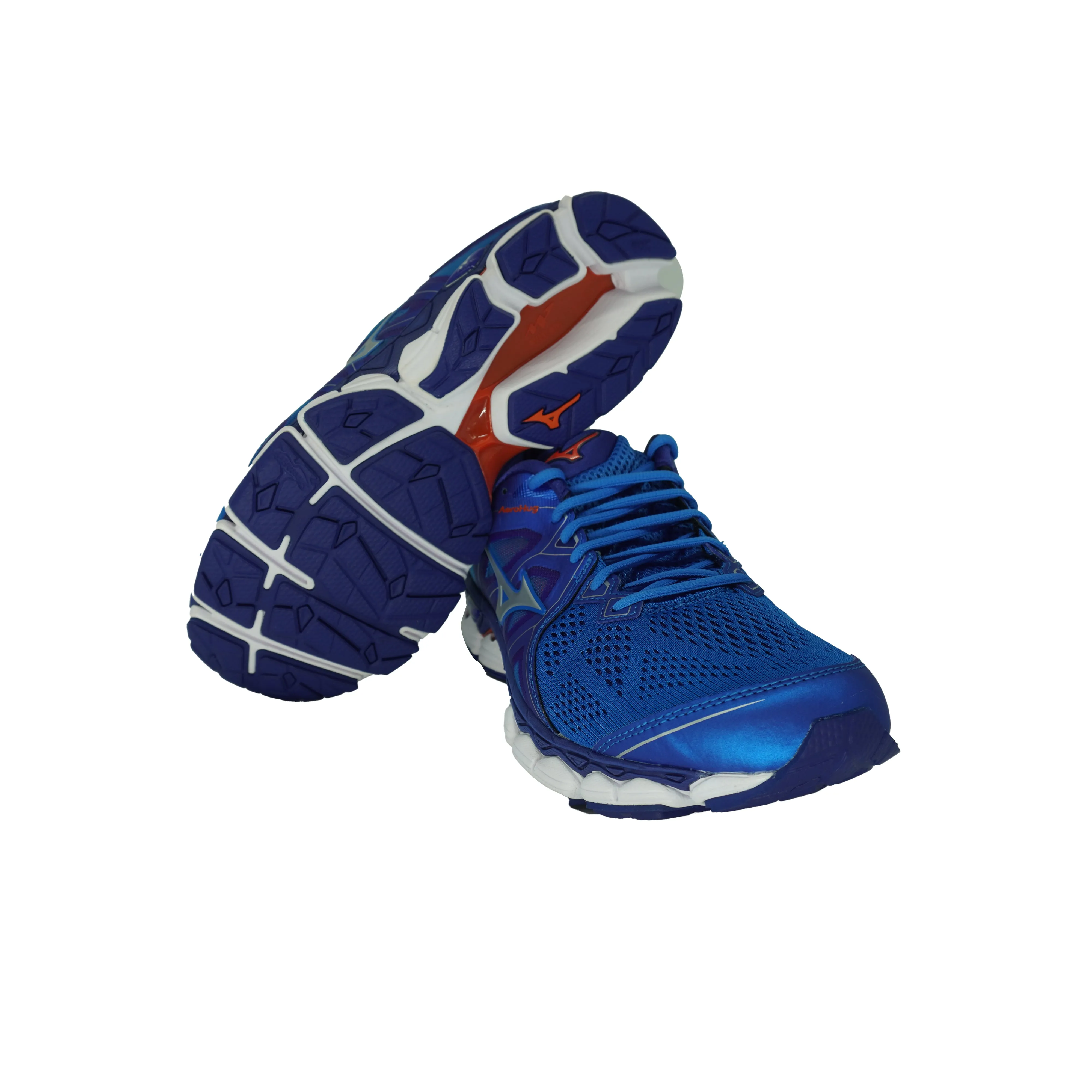 Mizuno Men's Wave Sky 2 Running Athletic Shoes Blue Gray Red Size 9
