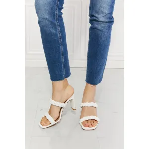 MMShoes In Love Double Braided Block Heel Sandal in White