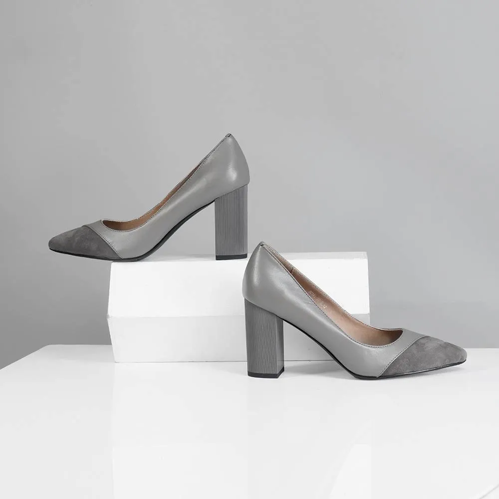 Moving Forward Suede Square Heels