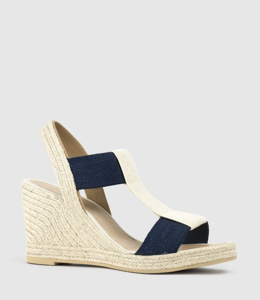 MYRTIA Elastic Espadrille in Navy