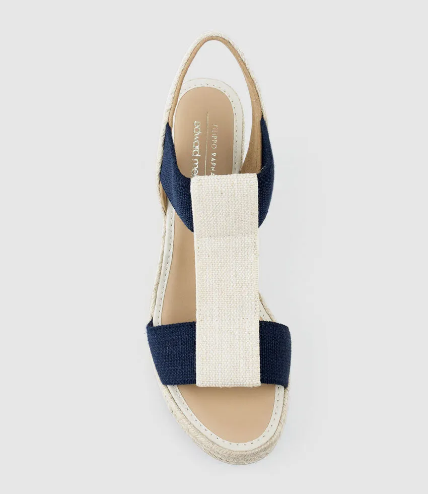 MYRTIA Elastic Espadrille in Navy