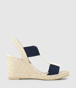 MYRTIA Elastic Espadrille in Navy