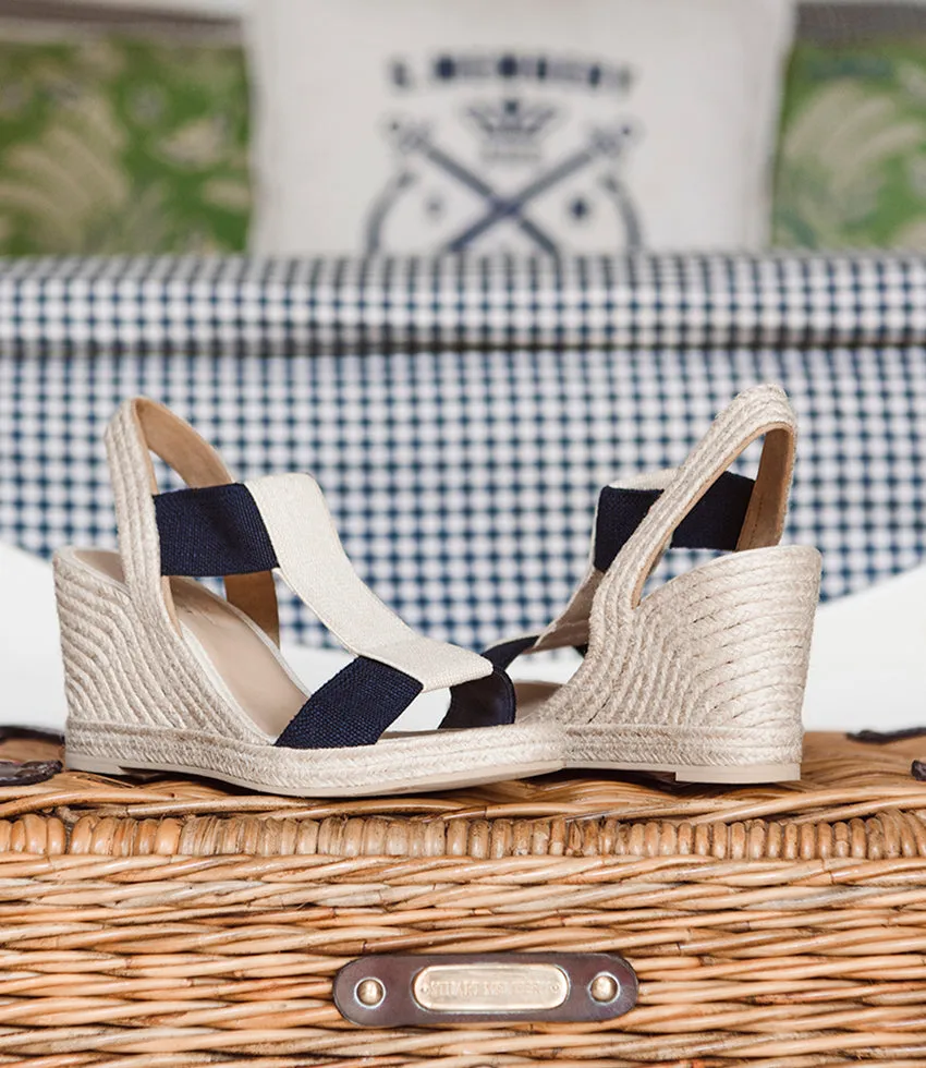 MYRTIA Elastic Espadrille in Navy