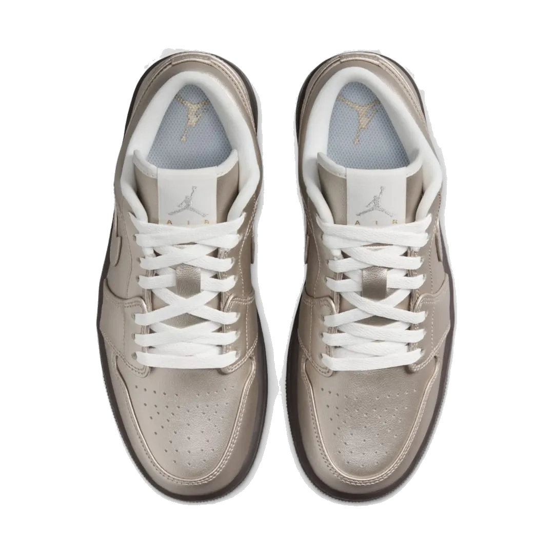 Nike Women's Jordan 1 Low Se Shoes - Metallic Zinc / Summit White / Velvet Brown