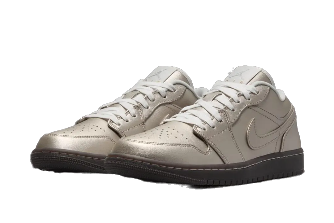 Nike Women's Jordan 1 Low Se Shoes - Metallic Zinc / Summit White / Velvet Brown