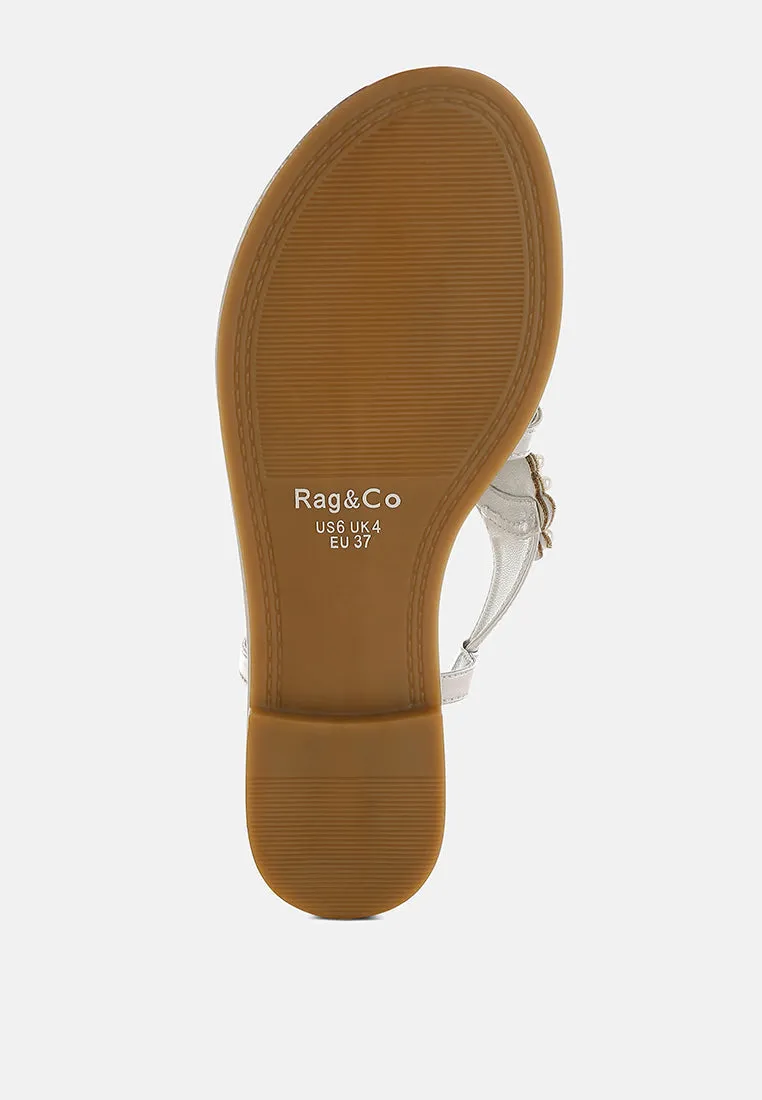 Opazie Metallic Pearl Embellished Flats