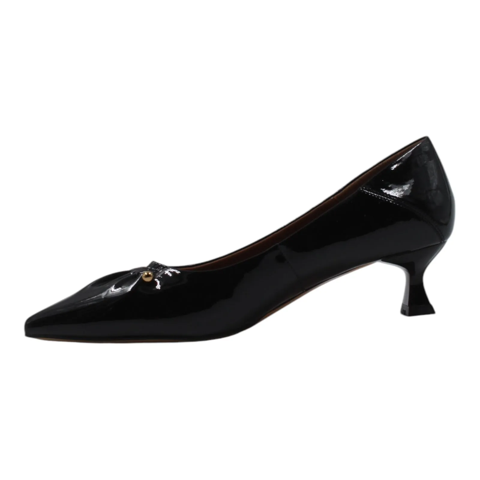PLEATED POINTED TOE KITTEN HEELS