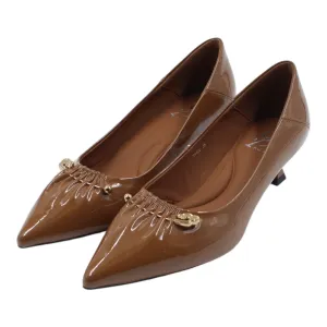 PLEATED POINTED TOE KITTEN HEELS