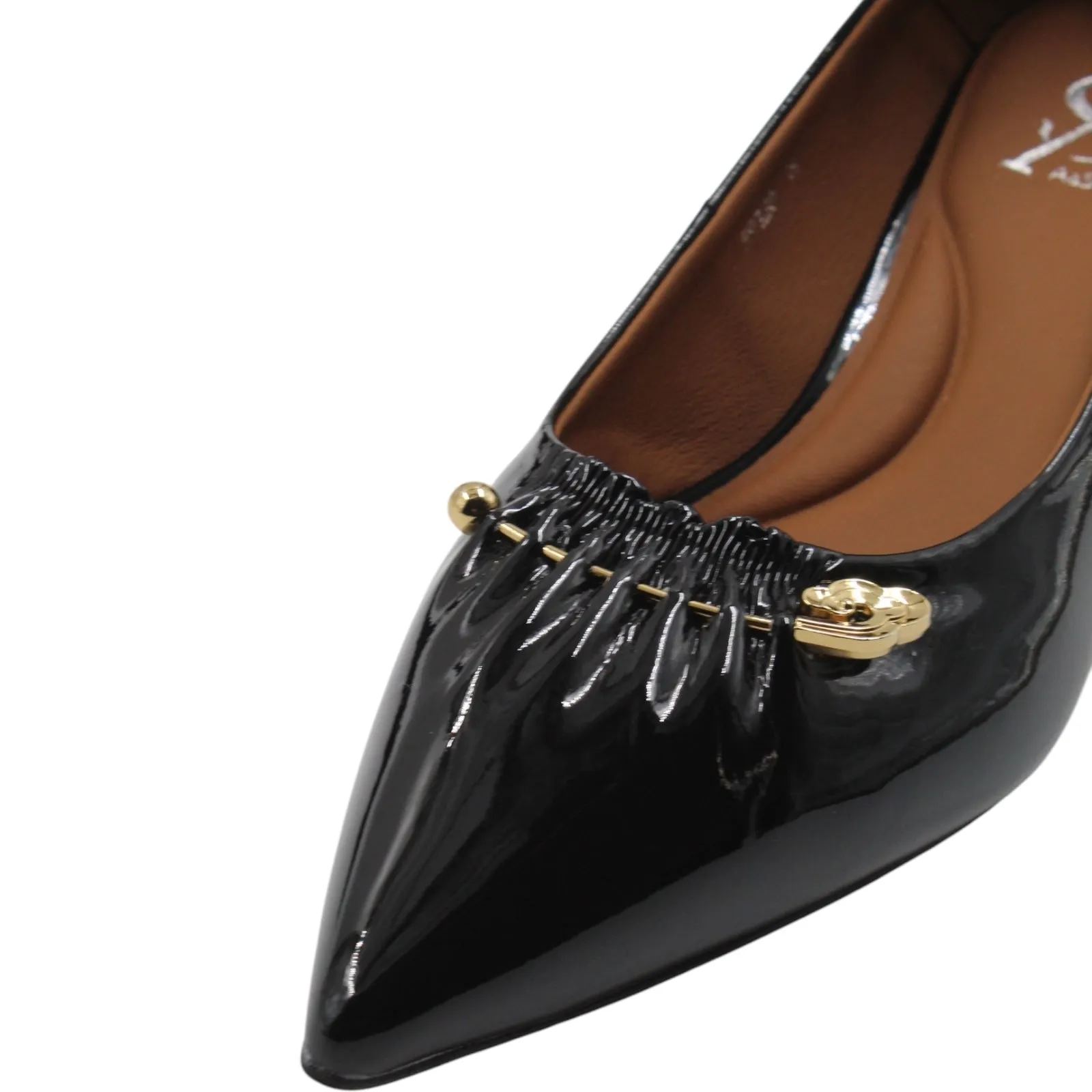 PLEATED POINTED TOE KITTEN HEELS