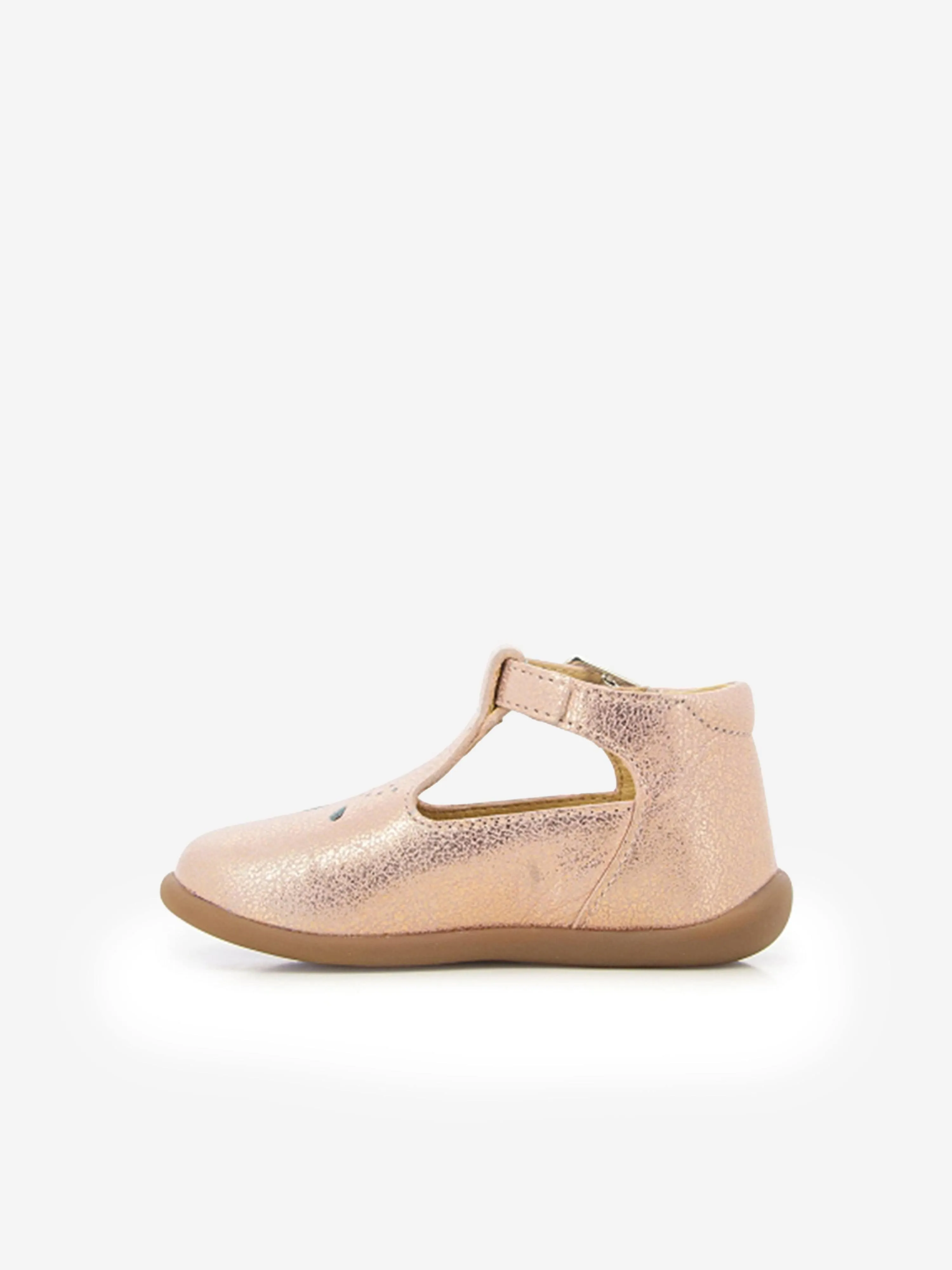 Pom D'Api Baby Girls Leather Stand-Up Salome Shoes in Pink