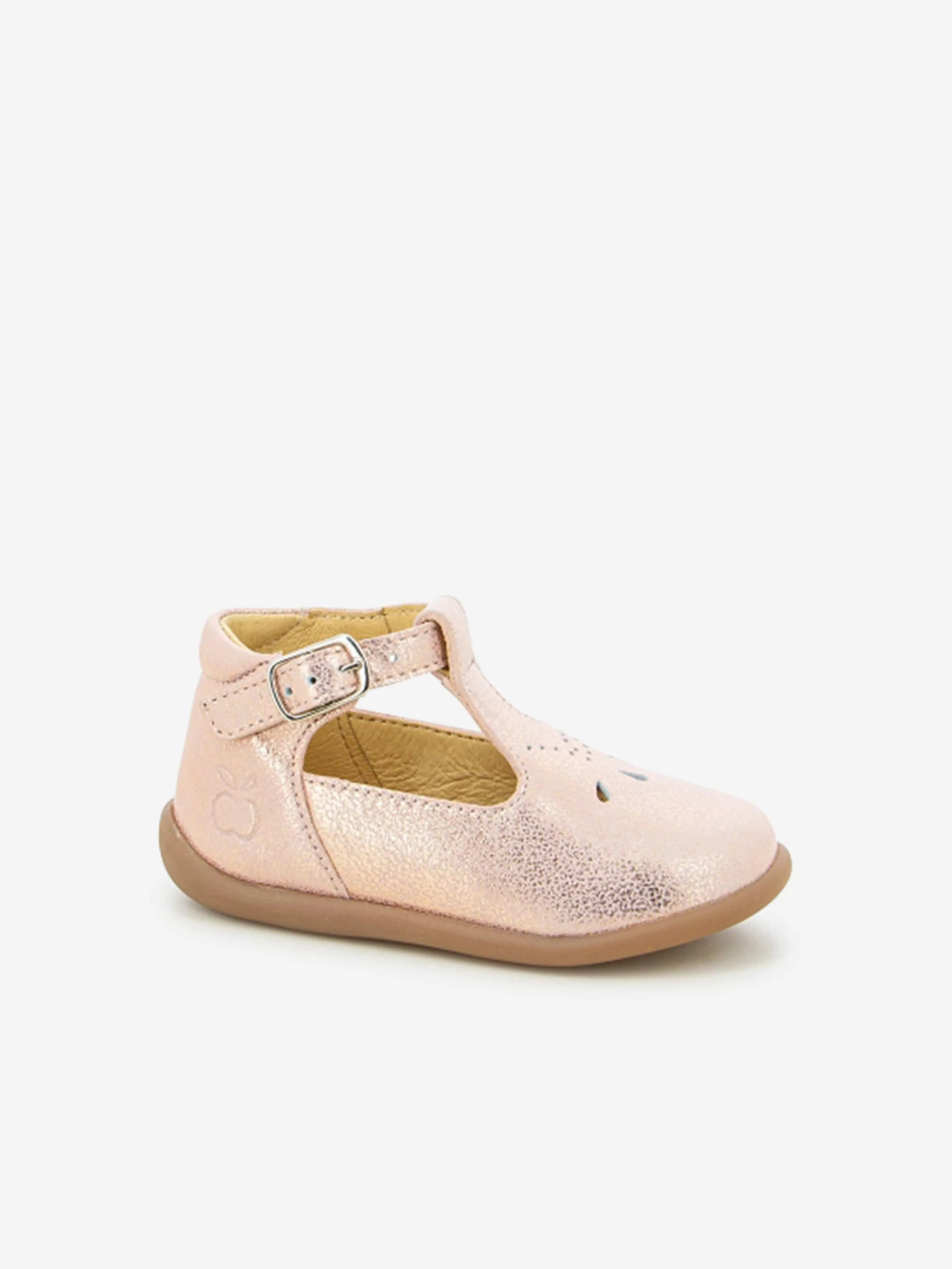 Pom D'Api Baby Girls Leather Stand-Up Salome Shoes in Pink