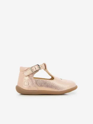 Pom D'Api Baby Girls Leather Stand-Up Salome Shoes in Pink