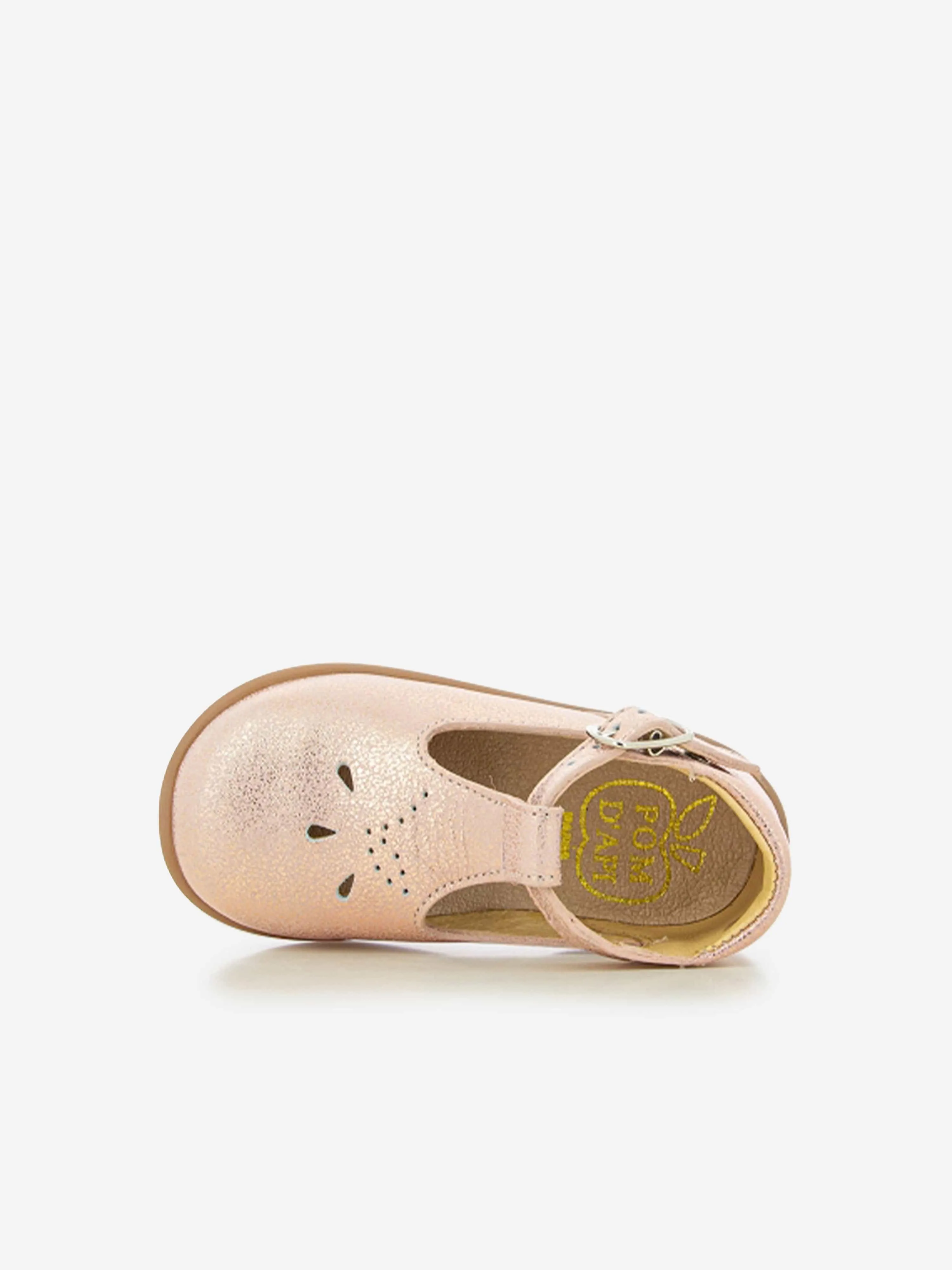 Pom D'Api Baby Girls Leather Stand-Up Salome Shoes in Pink