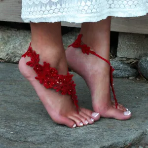 Red Barefoot Sandals - The Jamie