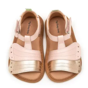 Tip Toey Joey Girl's Flitty Sandals, Cotton Candy/Metallic Salmon