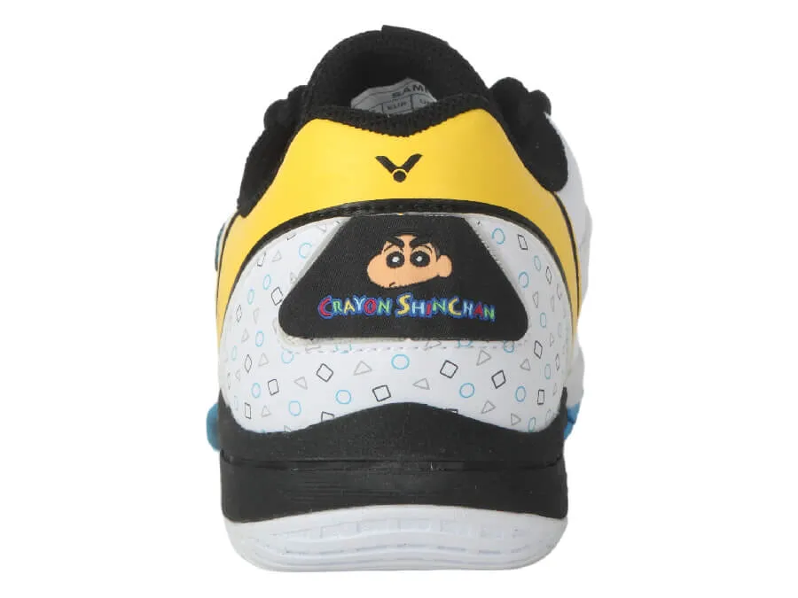 [VICTOR X CRAYON SHINCHAN] A39JRCS AC White/Black Junior Court Shoes