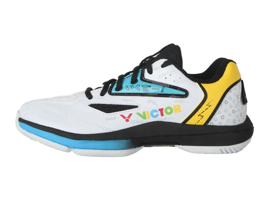 [VICTOR X CRAYON SHINCHAN] A39JRCS AC White/Black Junior Court Shoes