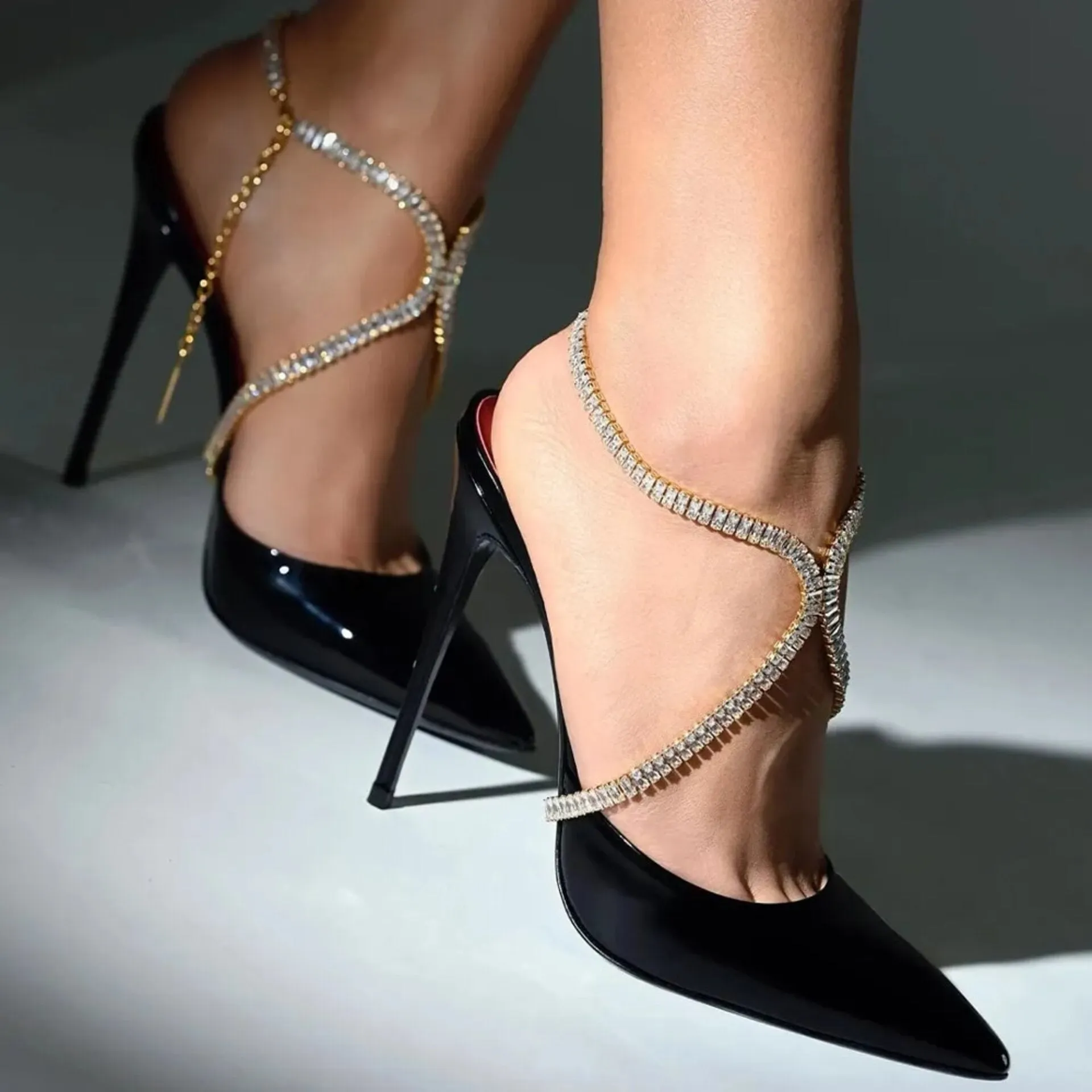 Wedding Accessories - Cubic Zirconia Bridal Ankle Chains, Foot Jewelry, Shoe Accessories