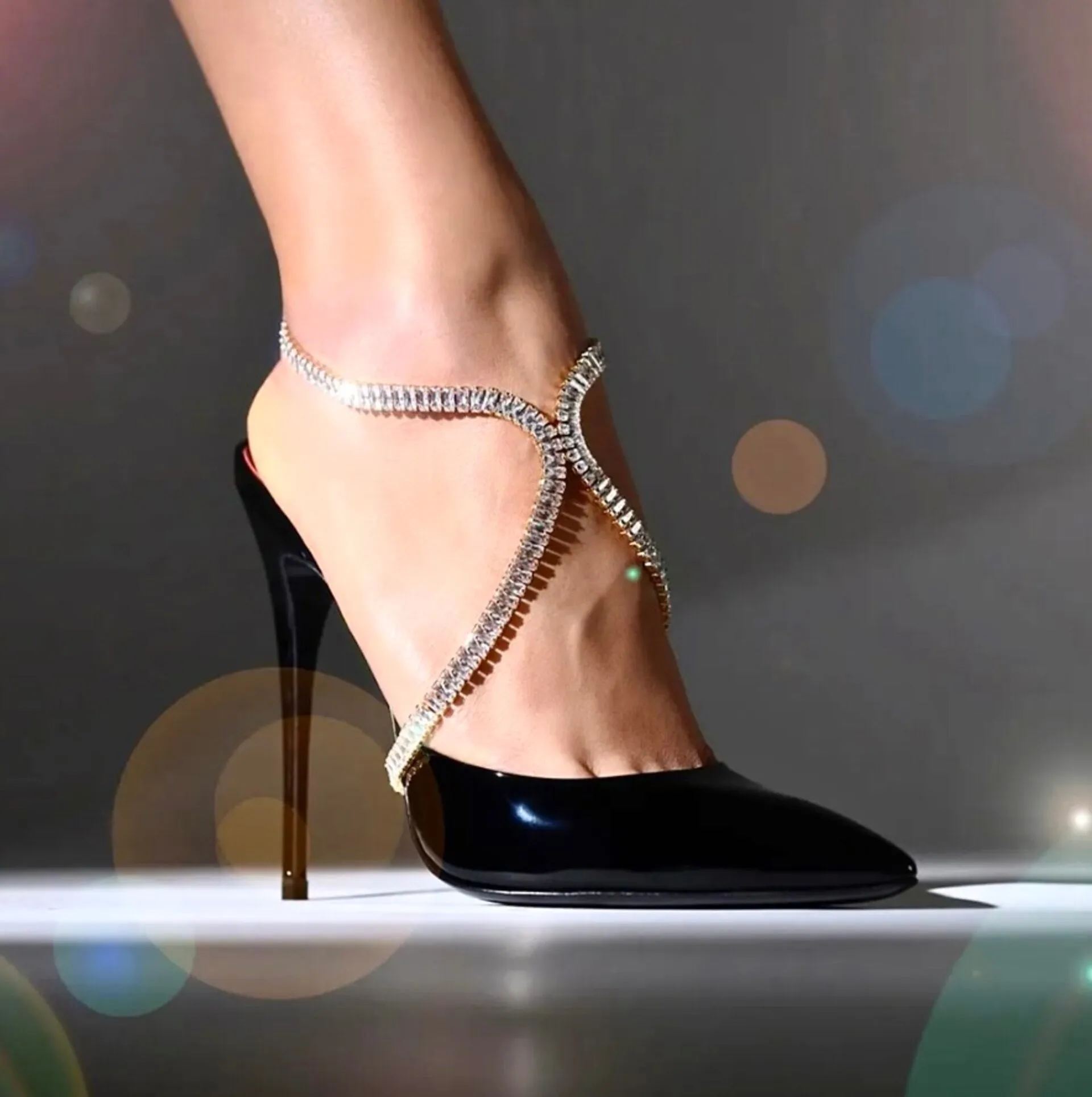 Wedding Accessories - Cubic Zirconia Bridal Ankle Chains, Foot Jewelry, Shoe Accessories