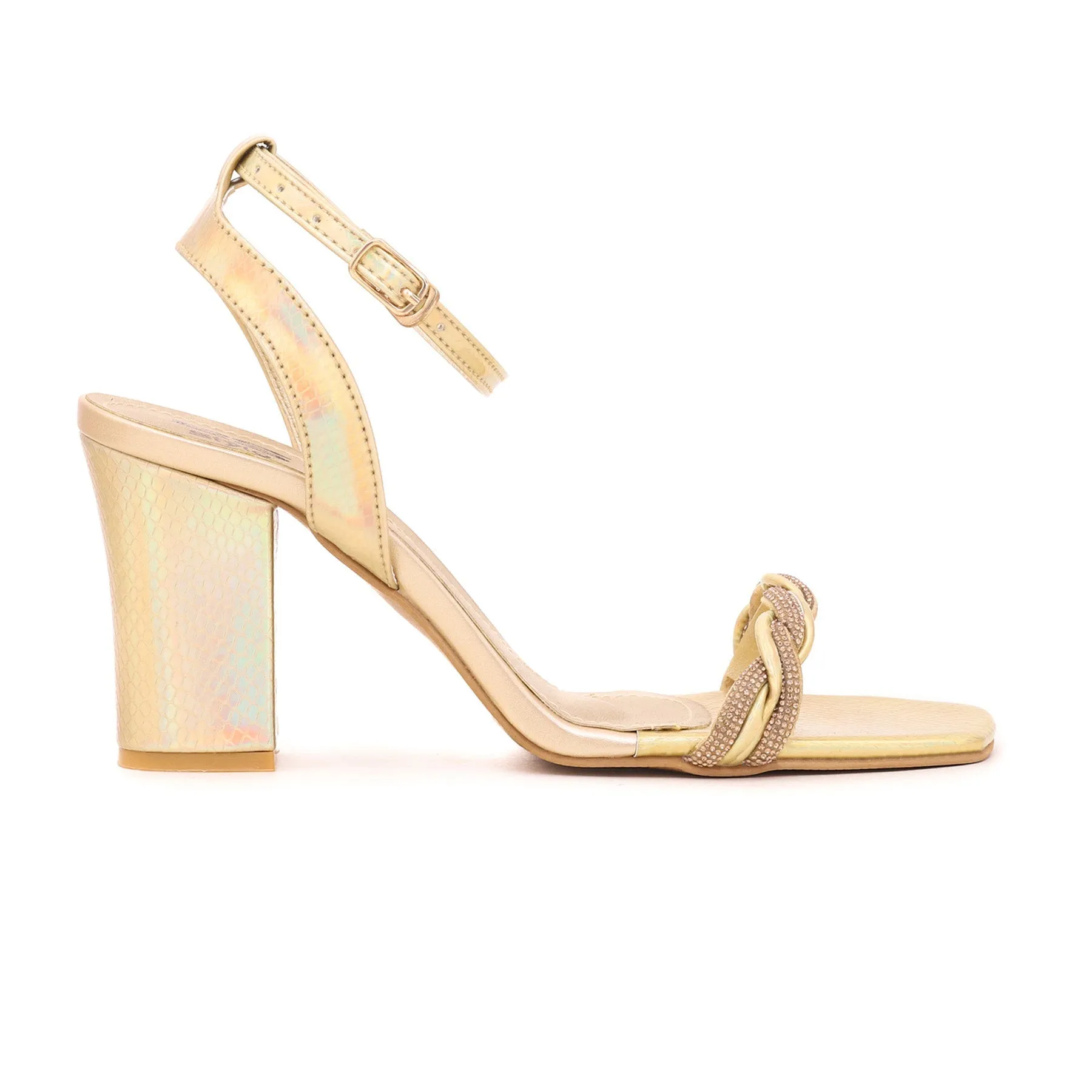 Women Golden Fancy Sandal FN5598