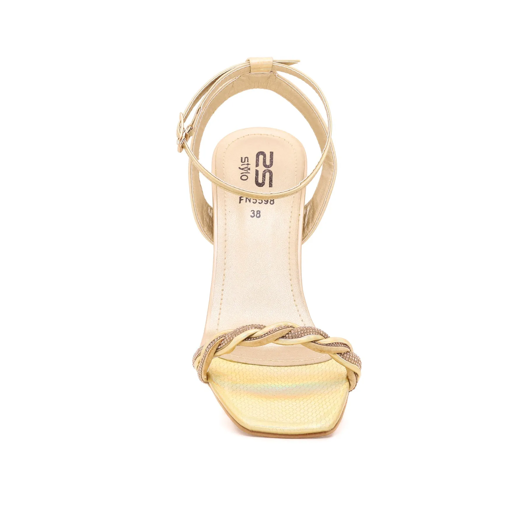 Women Golden Fancy Sandal FN5598